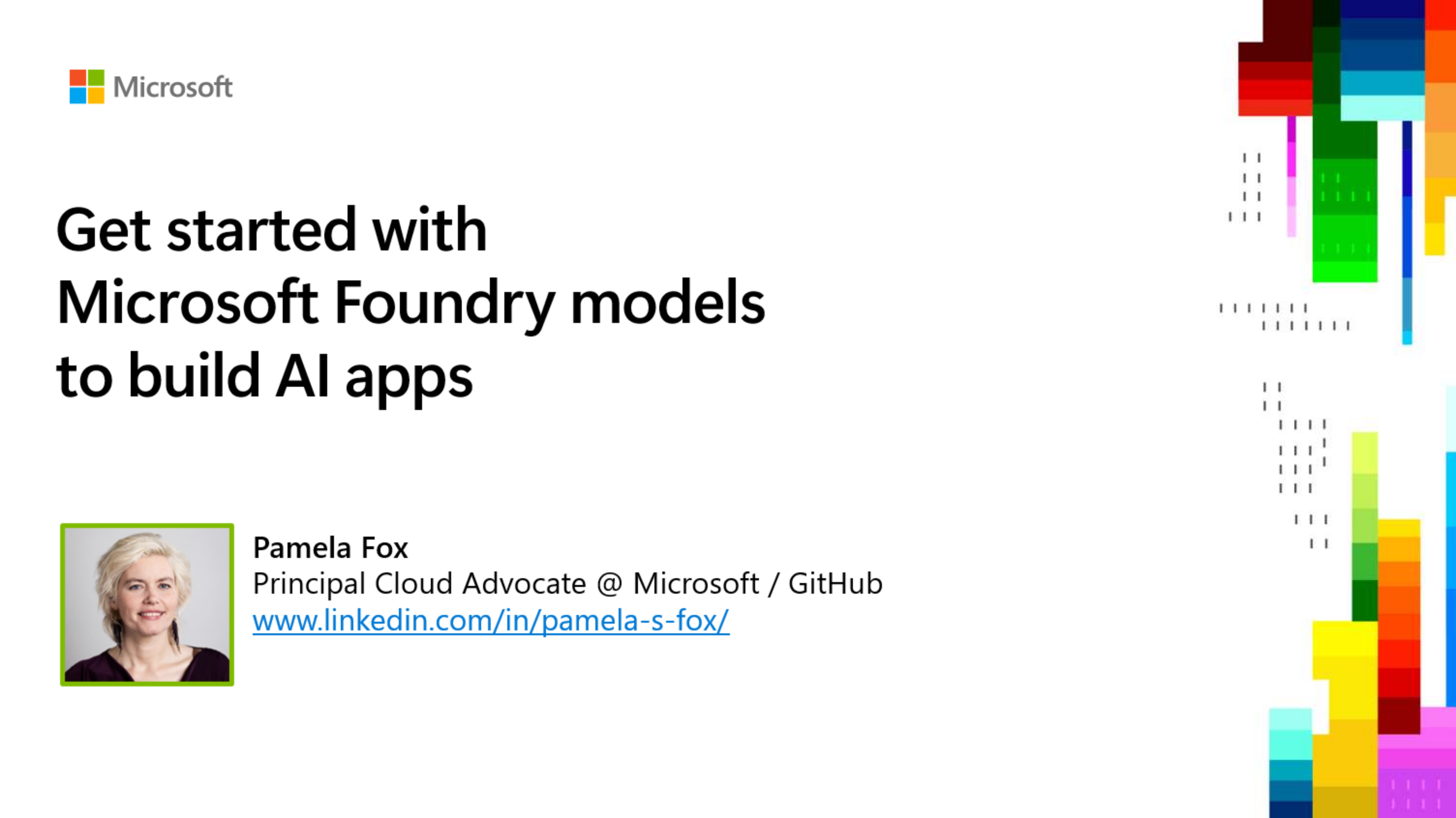 Thumbnail image for talk titled Get Started with Models in Microsoft Foundry to Build AI Apps